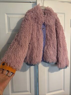 Stella McCartney Lilac Pink Faux Fur Kids Jacket